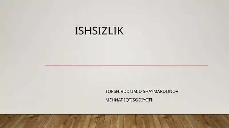Ishsizlik