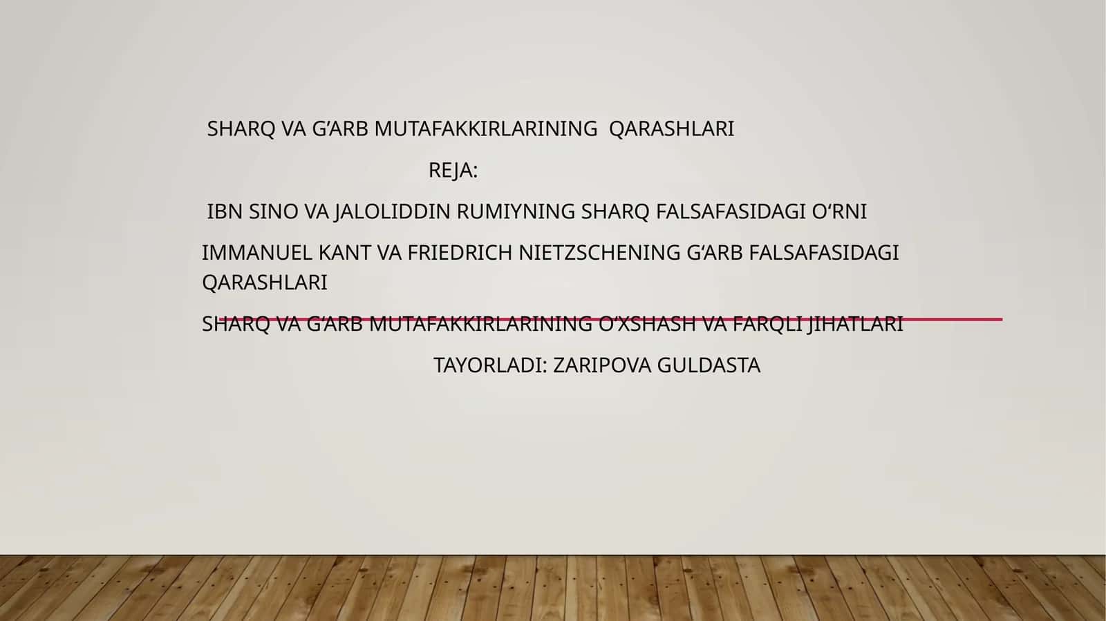 Sharq va G’arb Mutafakkirlarining Qarashlari 1