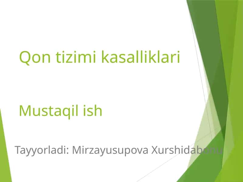 qon tizimi kasalliklari 1