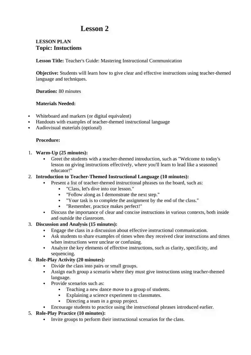 Teacher's Guide: Mastering Instructional Communication
