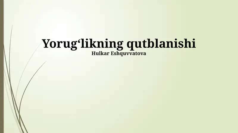 Yorug'likning ikki qutbli singishi 1