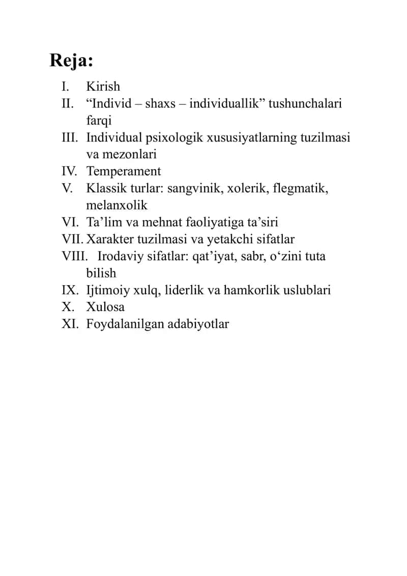 Shaxsning individual psixologik xususiyatlari 1