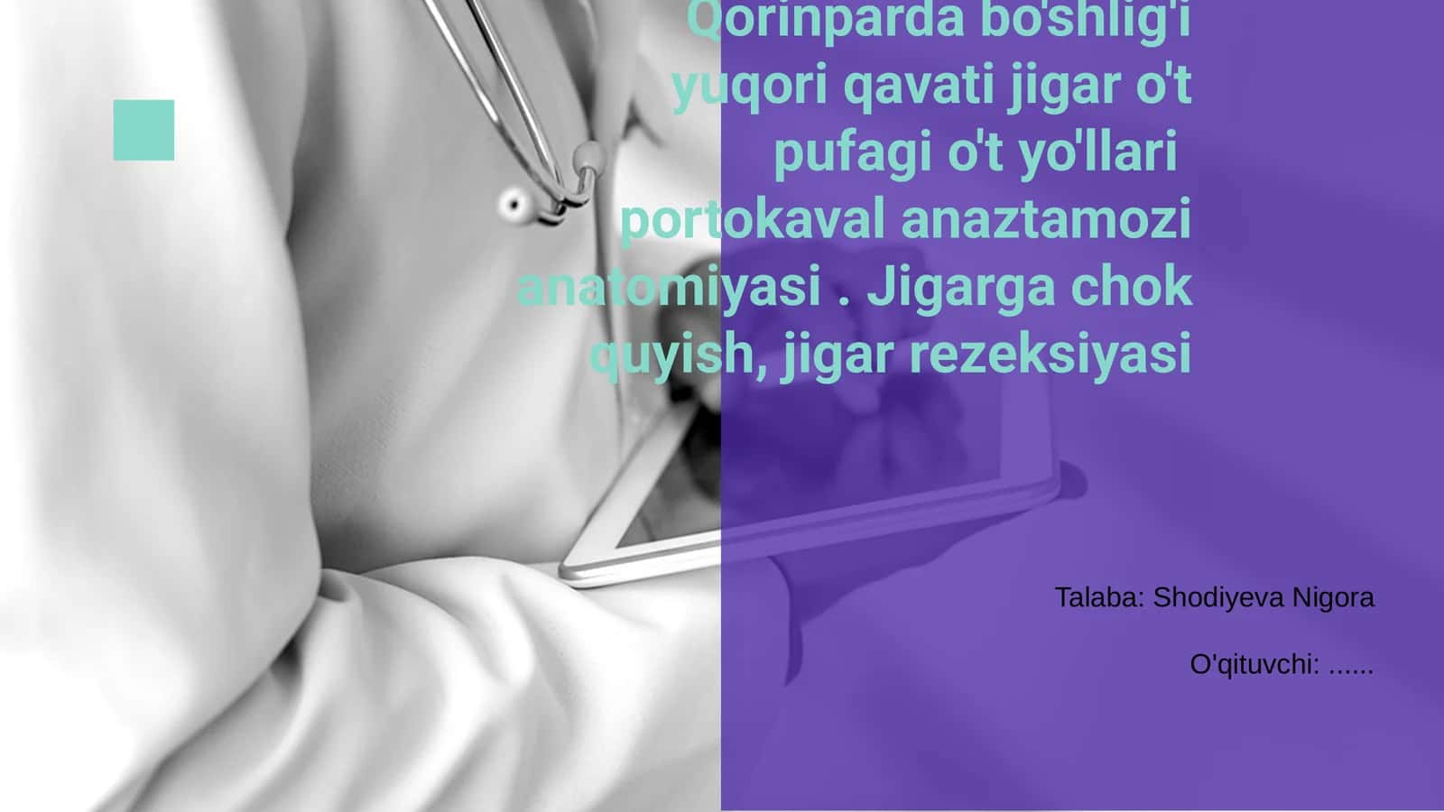 Qorinparda bo'shlig'i yuqori qavati anatomiyasi 1