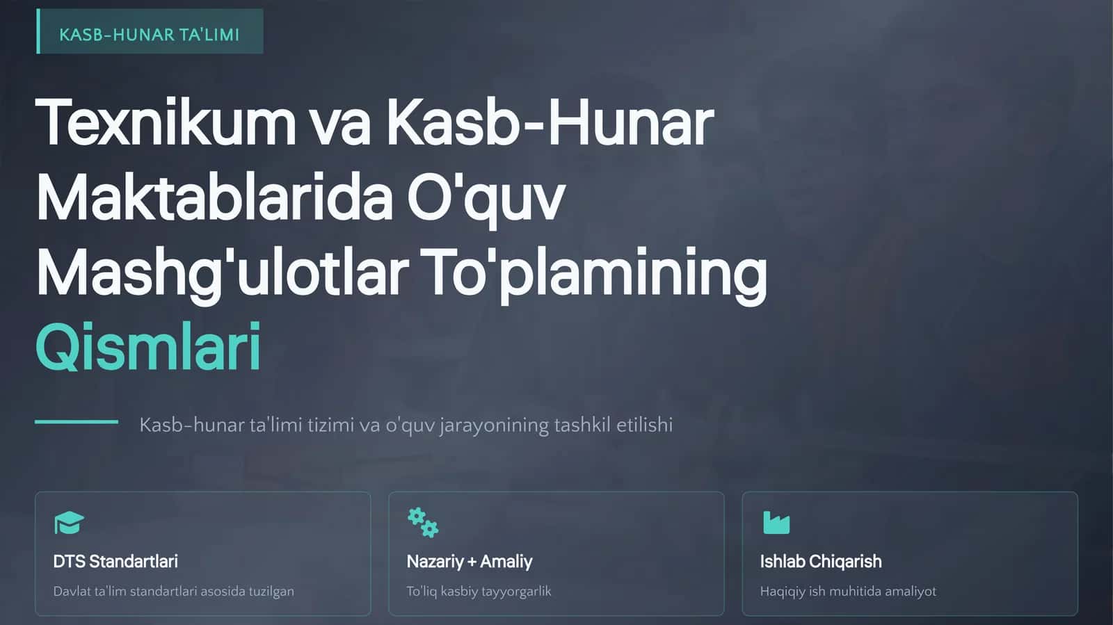 KASB-HUNAR TA'LIMI 1