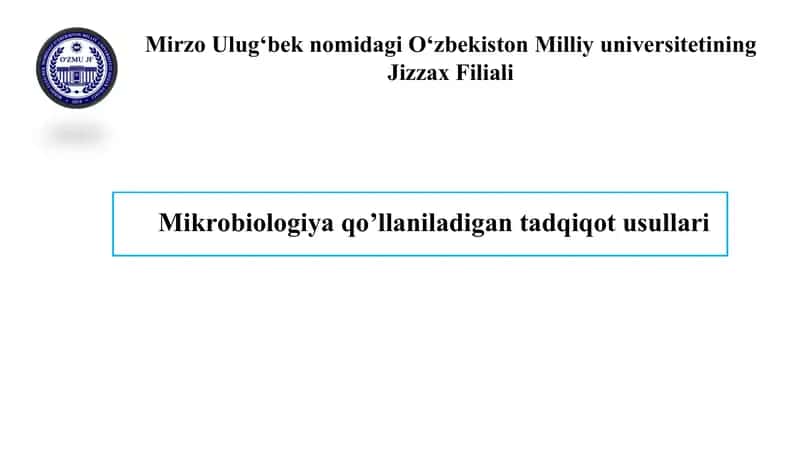 Mikrobiologik usullar 1