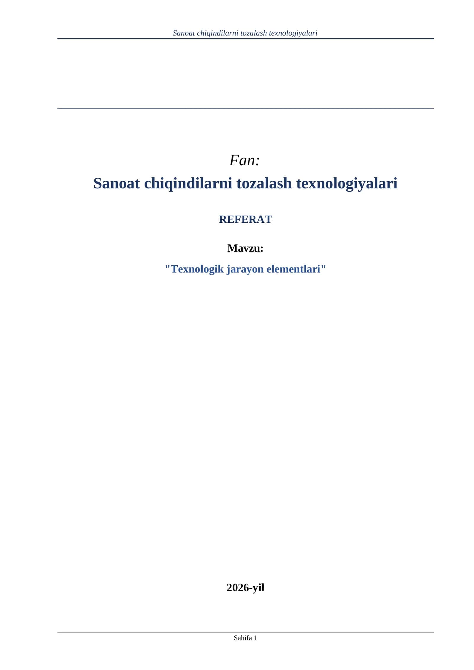 Sanoat chiqindilarni tozalash texnologiyalari 1