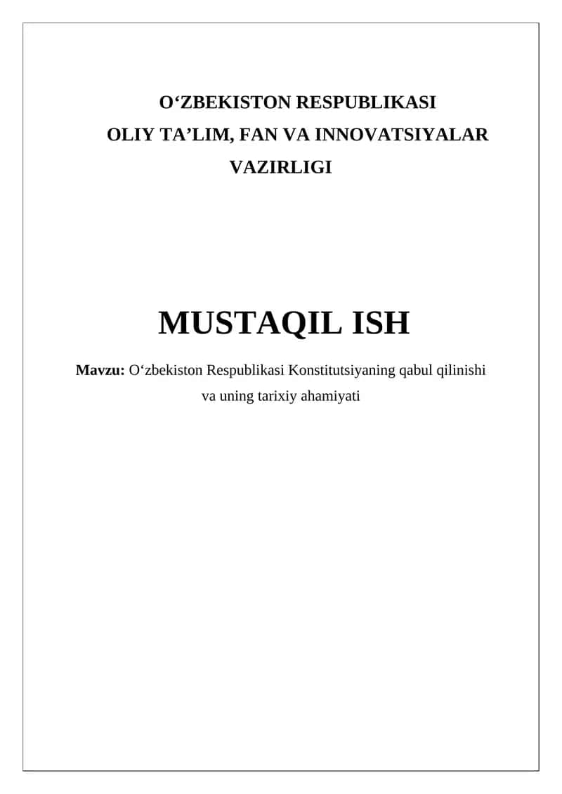 O‘zbekiston Respublikasi Konstitutsiyasi 1