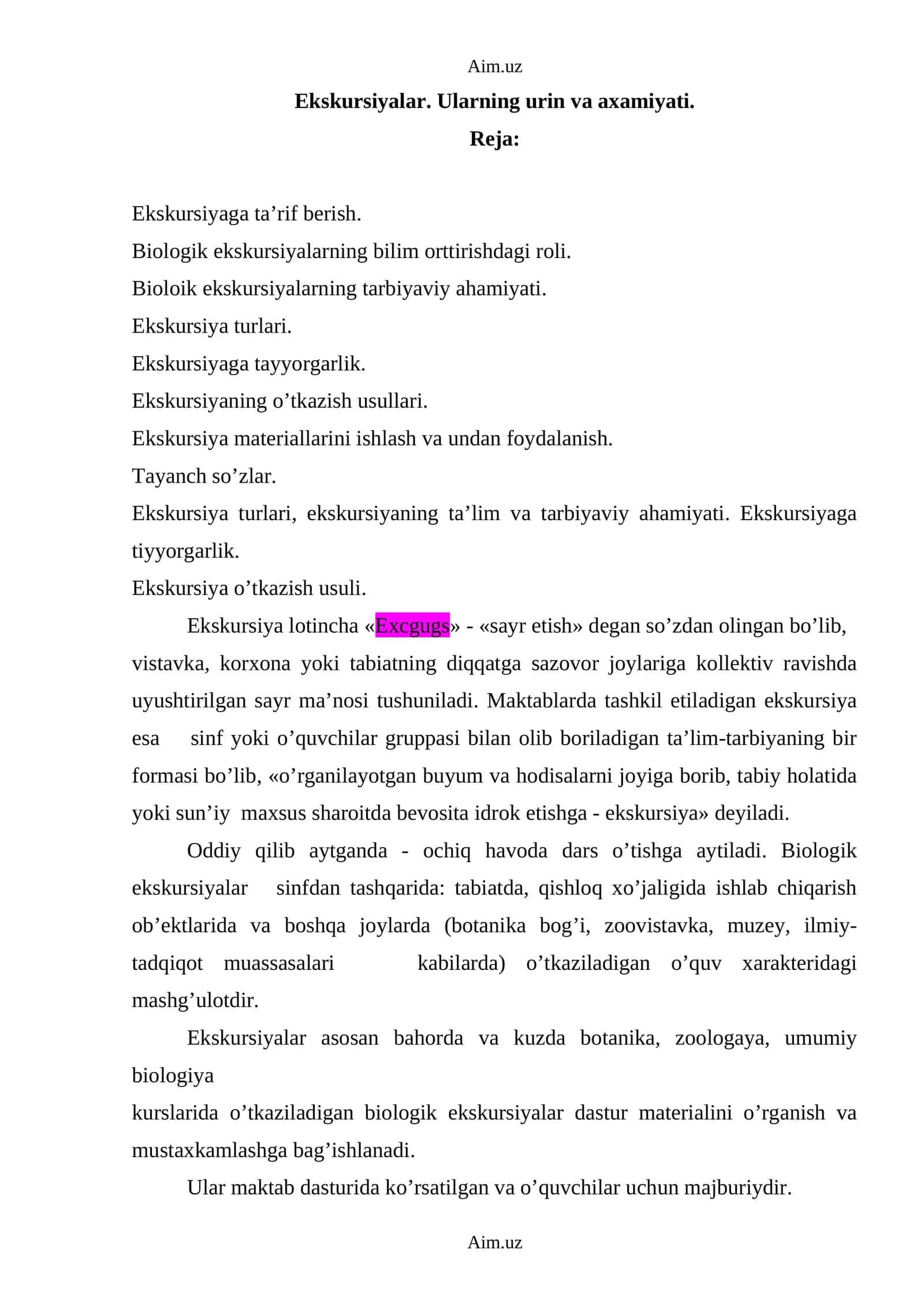 Ekskursiyalar 1