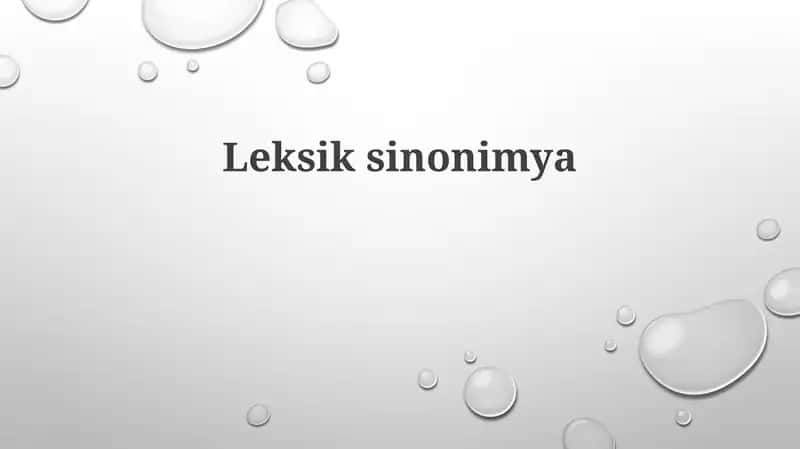 Leksik sinonimlik 1