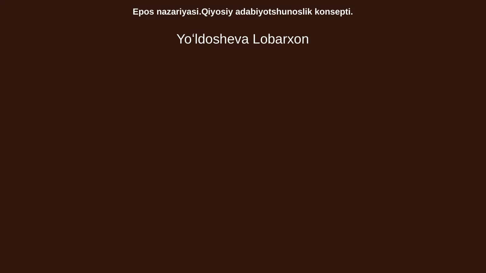 Epos nazariyasi 1