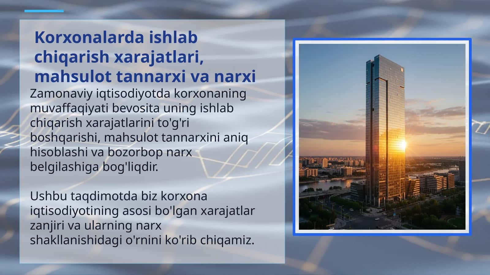 Mahsulot tannarxi va narxi 1