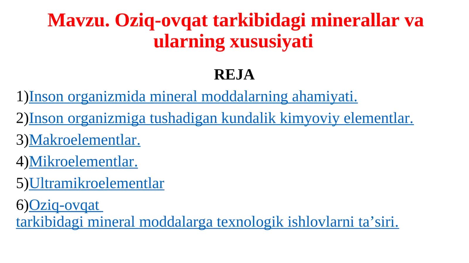 Oziq-ovqat tarkibidagi minerallar va ularning xususiyati 1