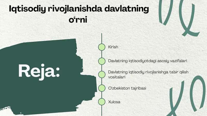 Iqtisodiy rivojlanishda davlatning o‘rni 1