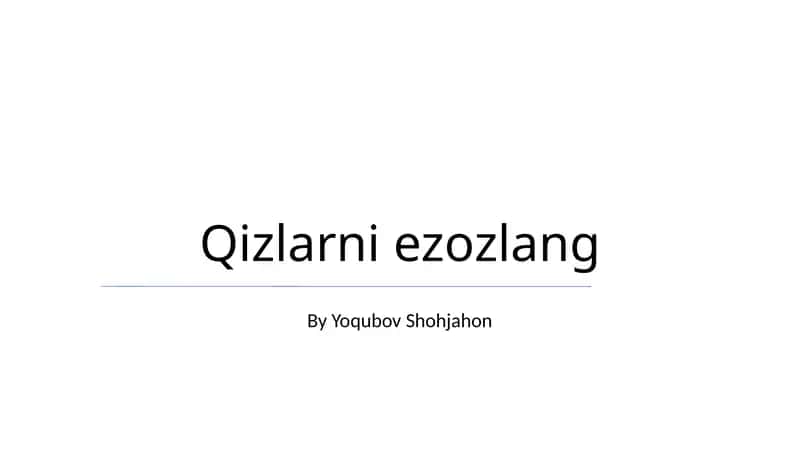 Sharafli qizlar 1