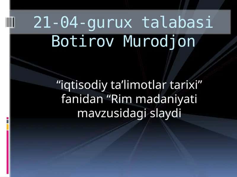 Rim Madaniyatimavzusi 1
