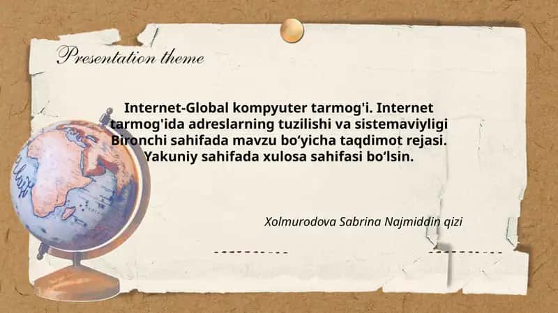 Internet-Global kompyuter tarmog'i 1
