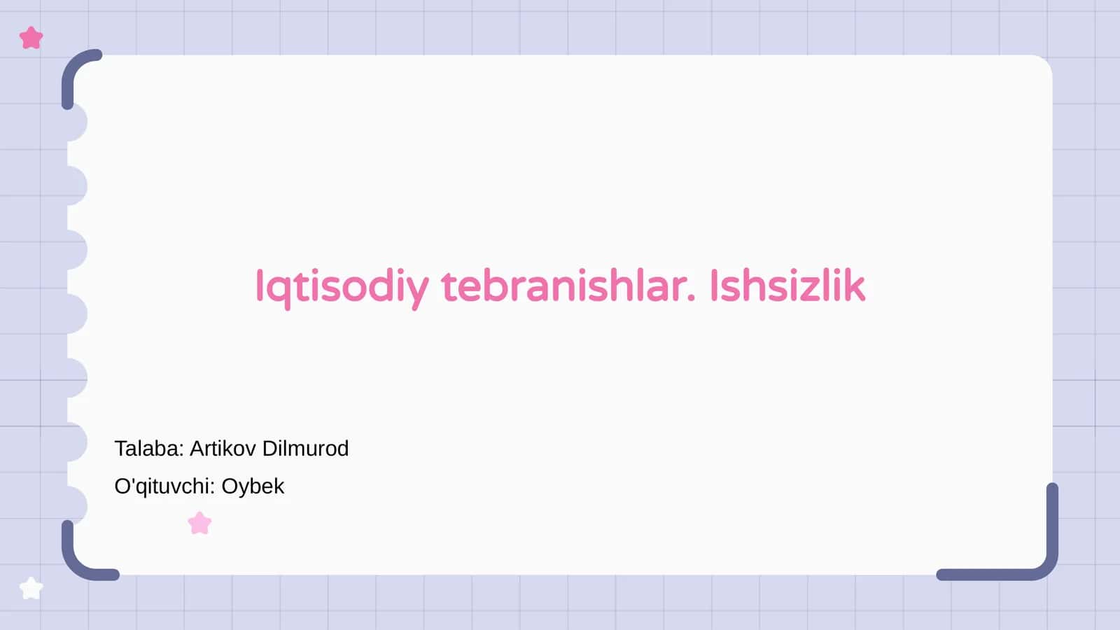 Iqtisodiy tebranishlar 1