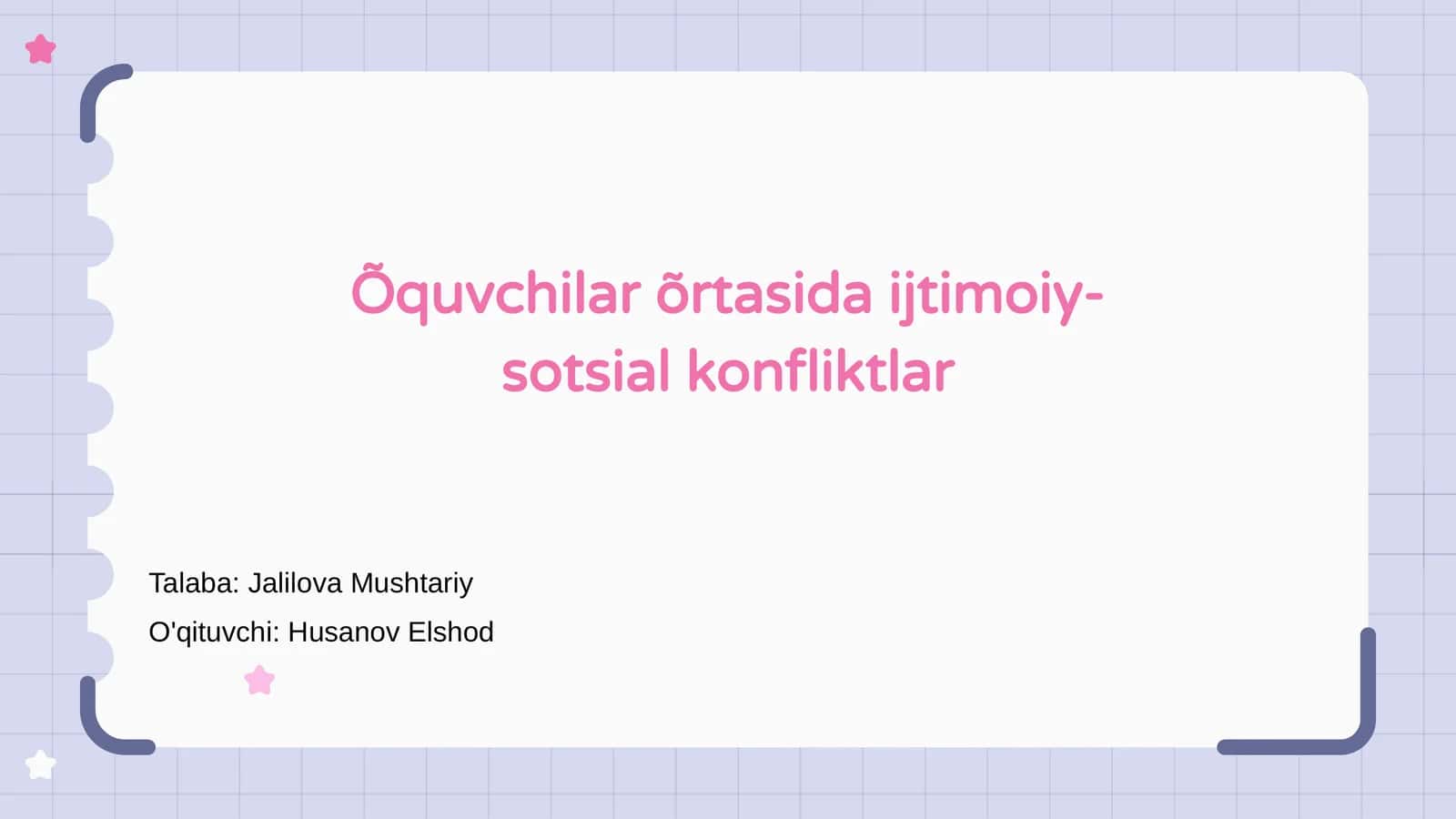 Õquvchilar õrtasida ijtimoiy-sotsial konfliktlar 1