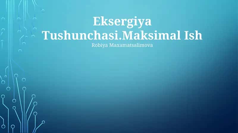Eksergiya Tushunchasi 1