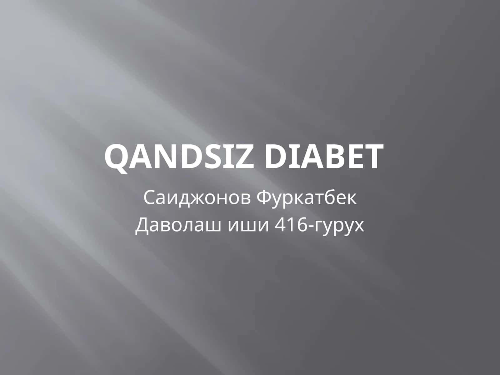 Qandsizdiabet 1
