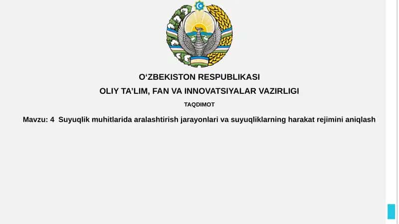 Suyuqlik muhitlarida aralashtirish jarayonlari 1
