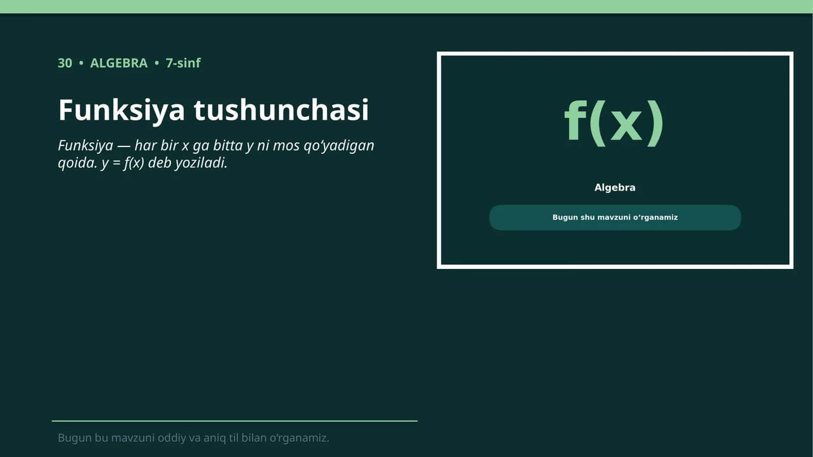 Funksiya tushunchasi 1