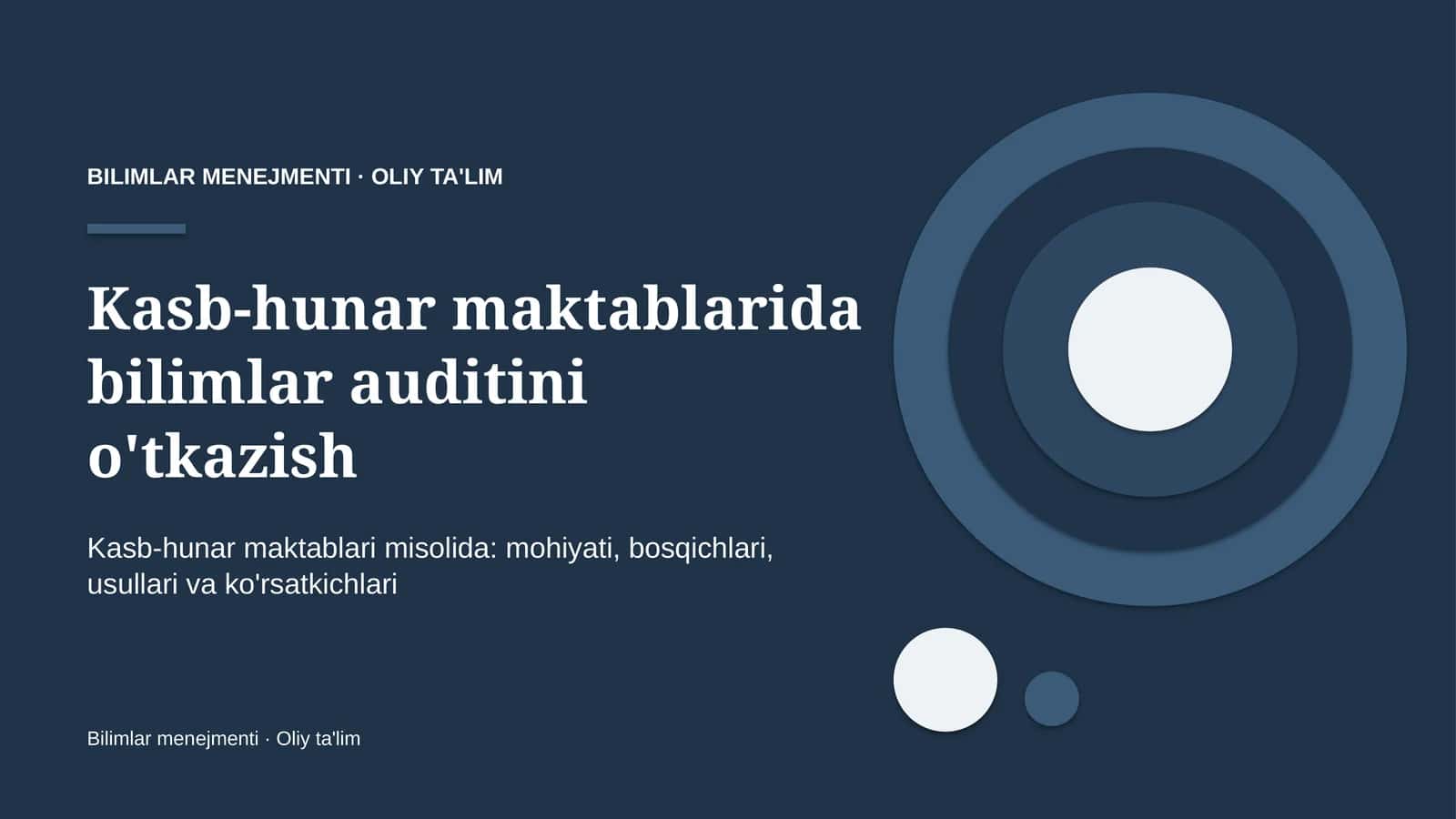 Kasb-hunar maktablarida bilimlar auditini o'tkazish 1