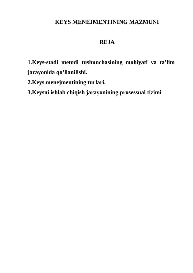KEYS MENEJMENTINING MAZMUNI 1