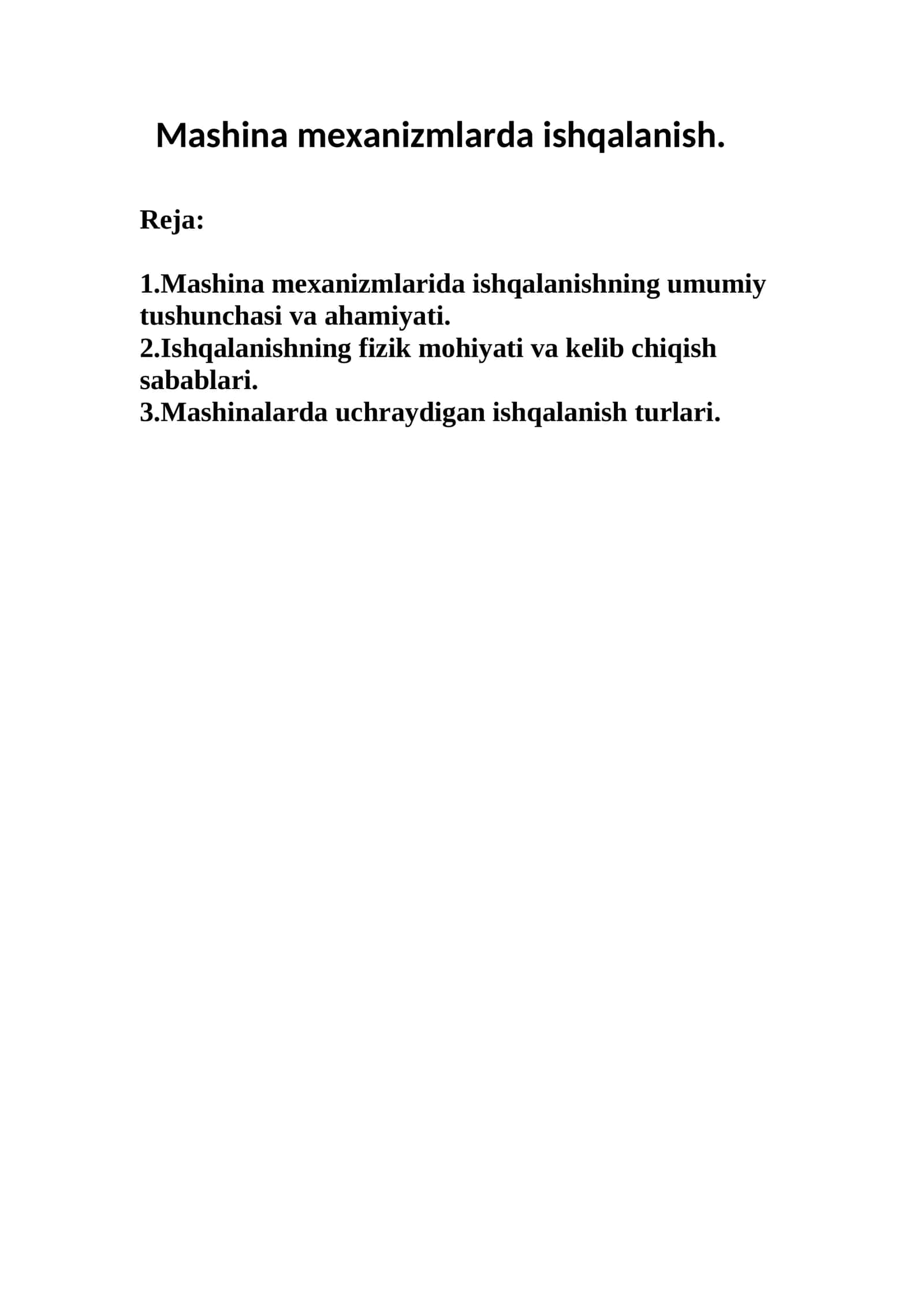 Mashina mexanizmlarda ishqalanish 1