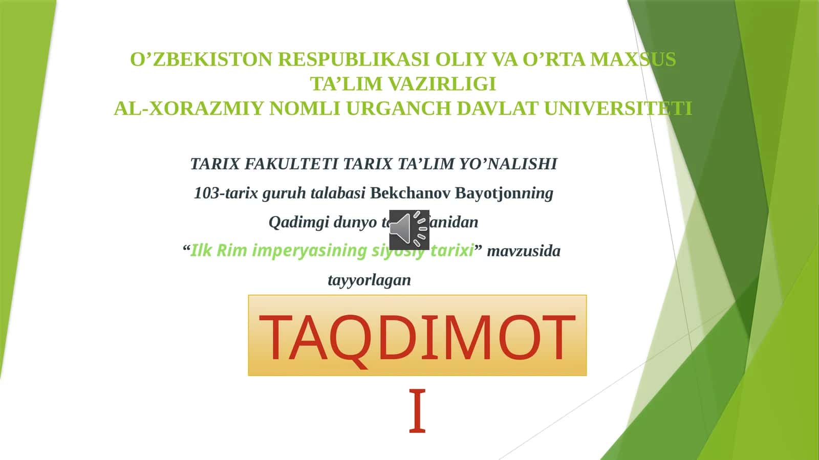 Ilk Rim imperiyasining siyosiy tarixi 1