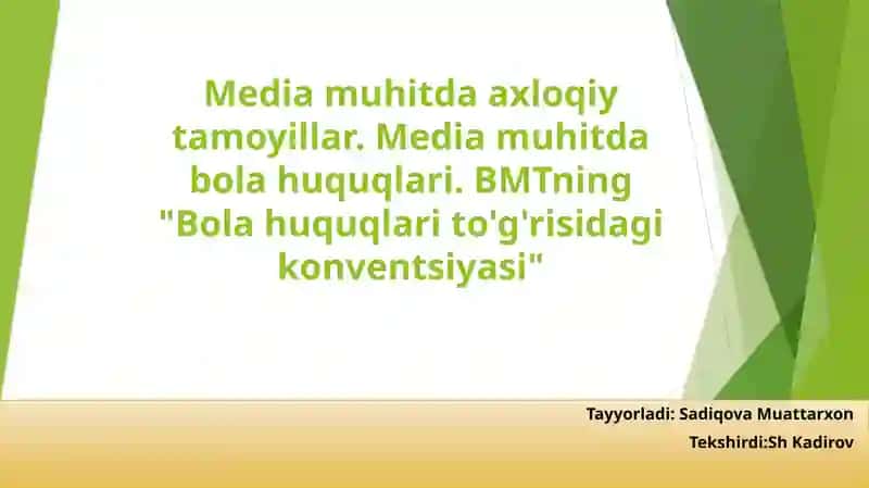 BMTning Bola Huquqlari To‘g‘risidagi Konventsiyasi