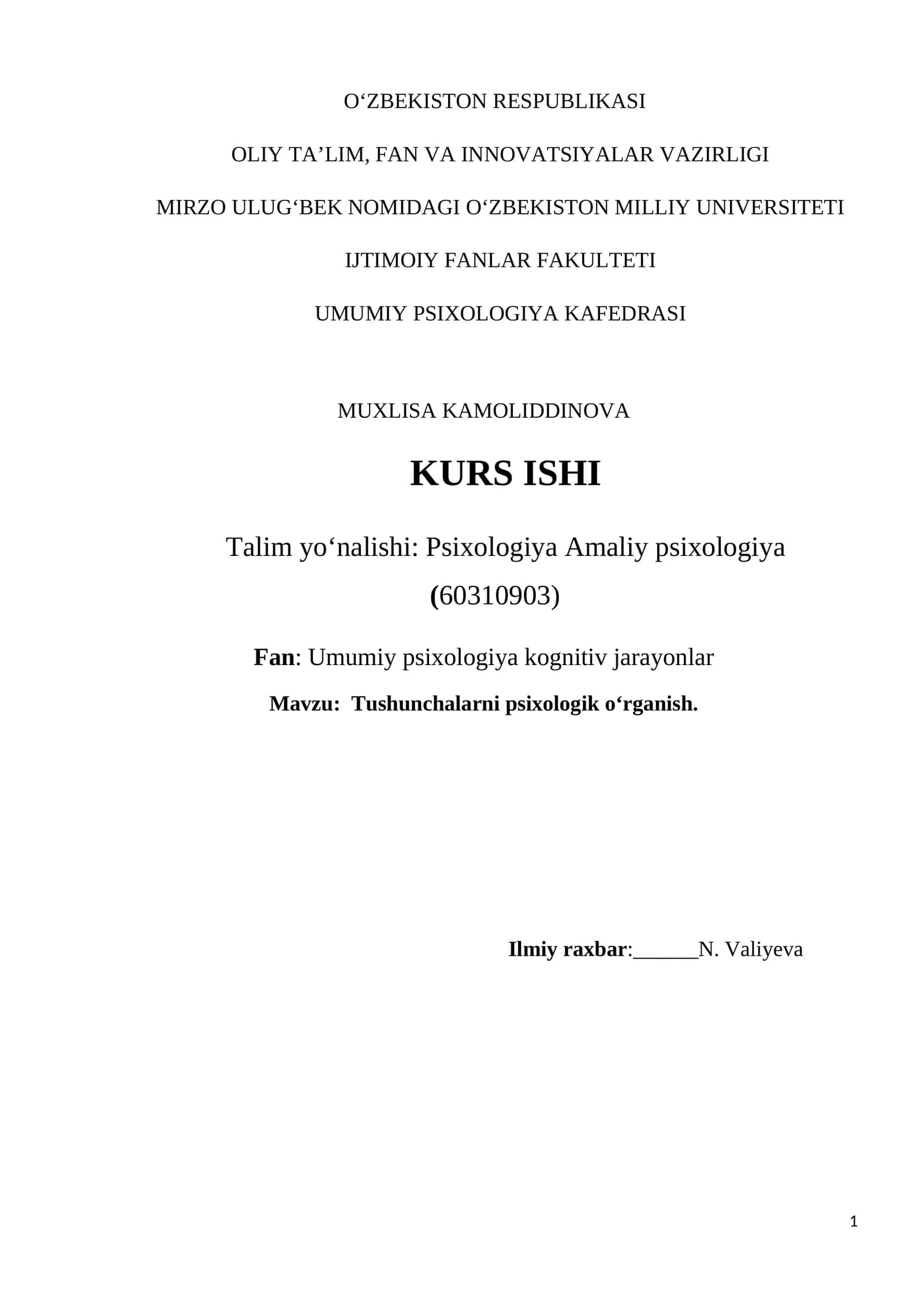 Tushunchalarni psixologik o‘rganish 1