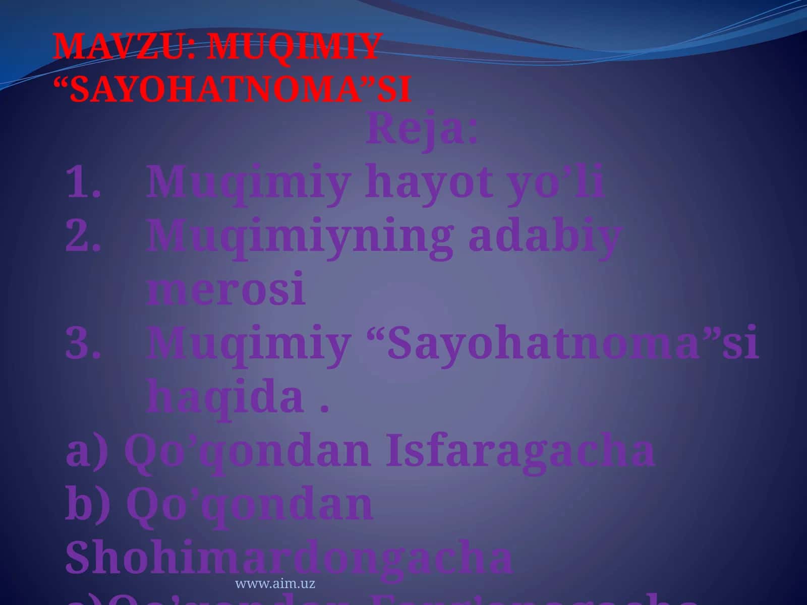 Muqimiy “Sayohatnoma”si 1