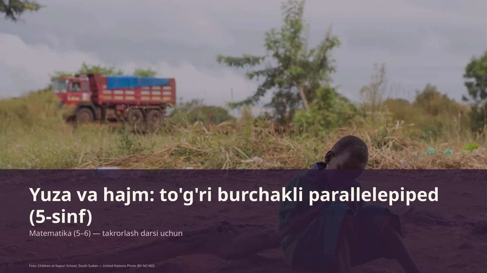Yuza va hajm: to'g'ri burchakli parallelepiped (5-sinf) 1