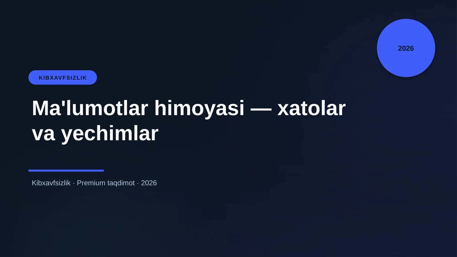 Ma'lumotlar himoyasi — xatolar va yechimlar 1