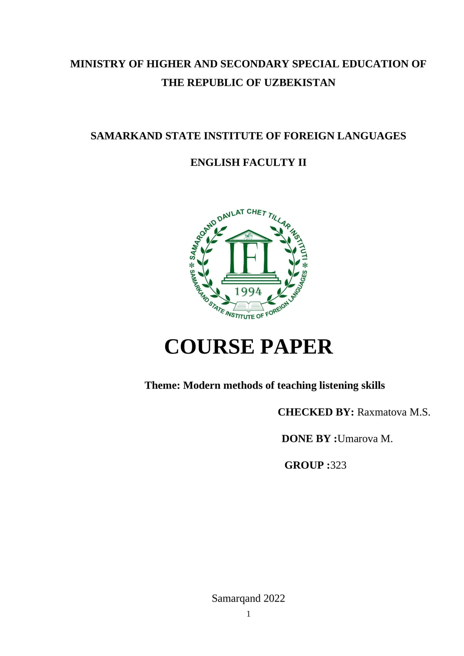 Modern methods of teaching listening skills 1