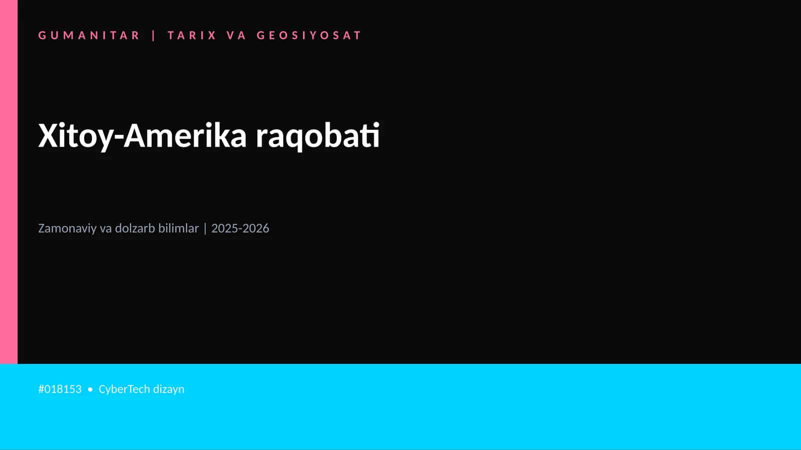 Xitoy-Amerika raqobati 1