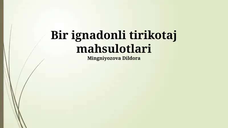 Igna bilan teshilgan toʻqima boʻlmagan mahsulotlar 1