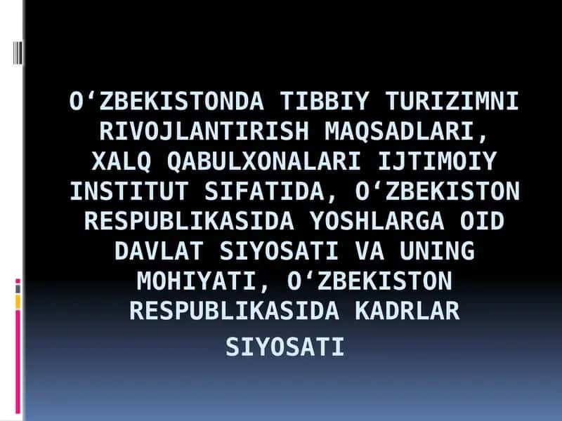 O‘zbekistondagi Tibbiyot Turizmi 1