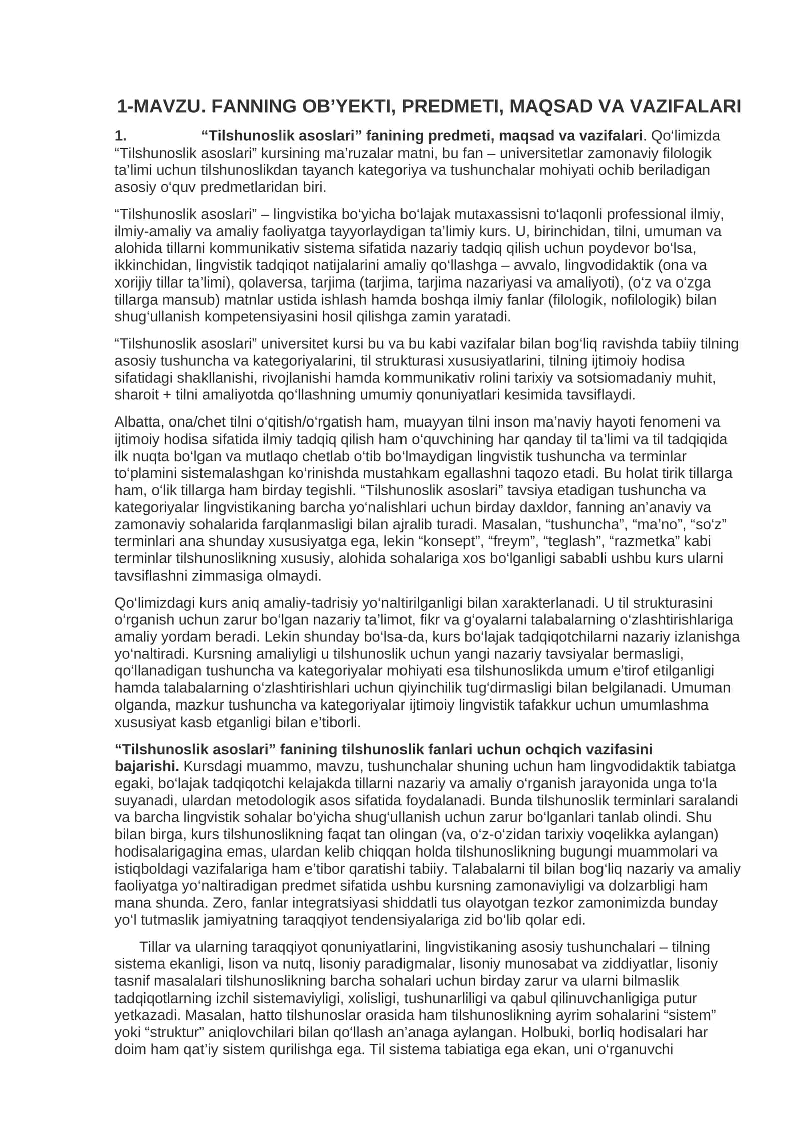 Tilshunoslik asoslari 1