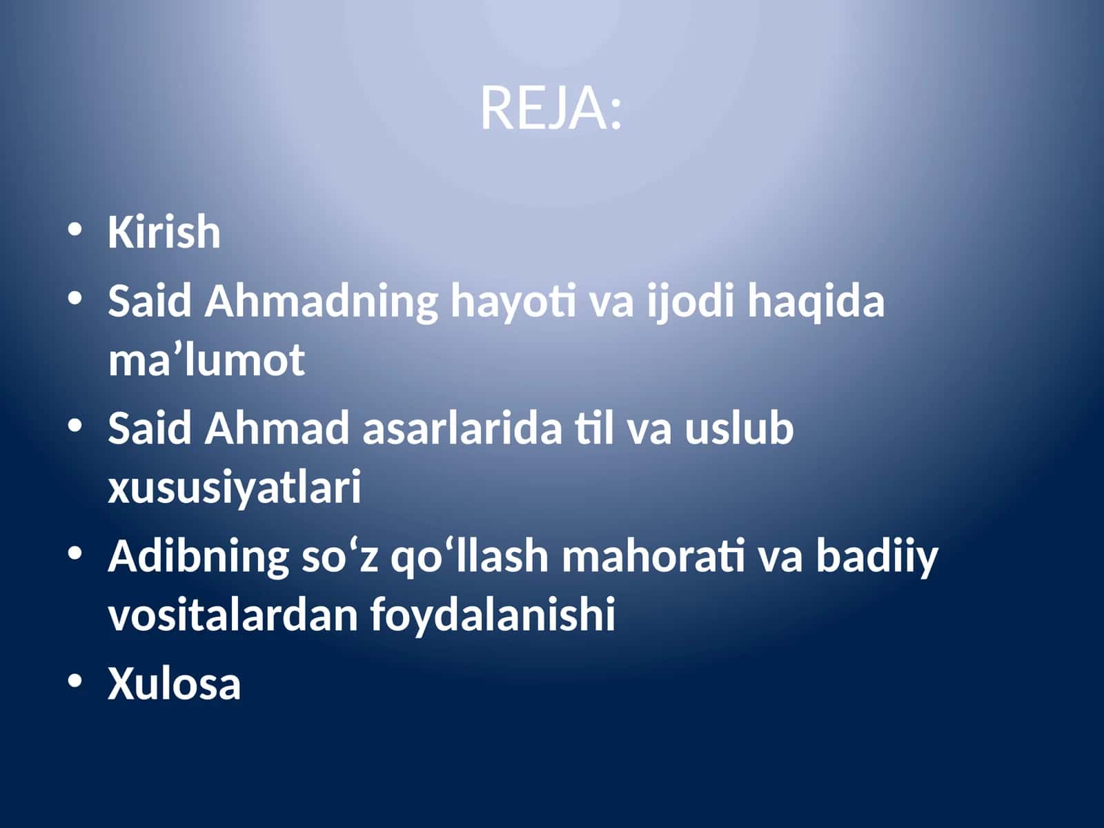 SaidAhmadning hayoti va ijodi 1