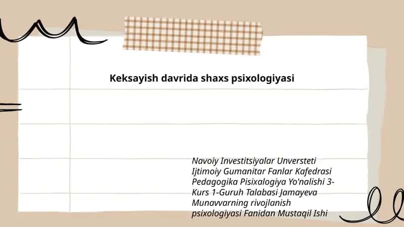 Munavvarning rivojlanish psixologiyasi 1