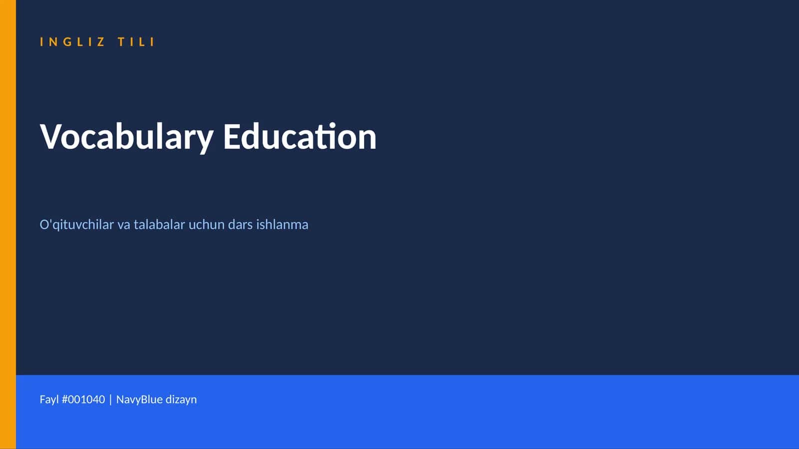 Vocabulary Education 1