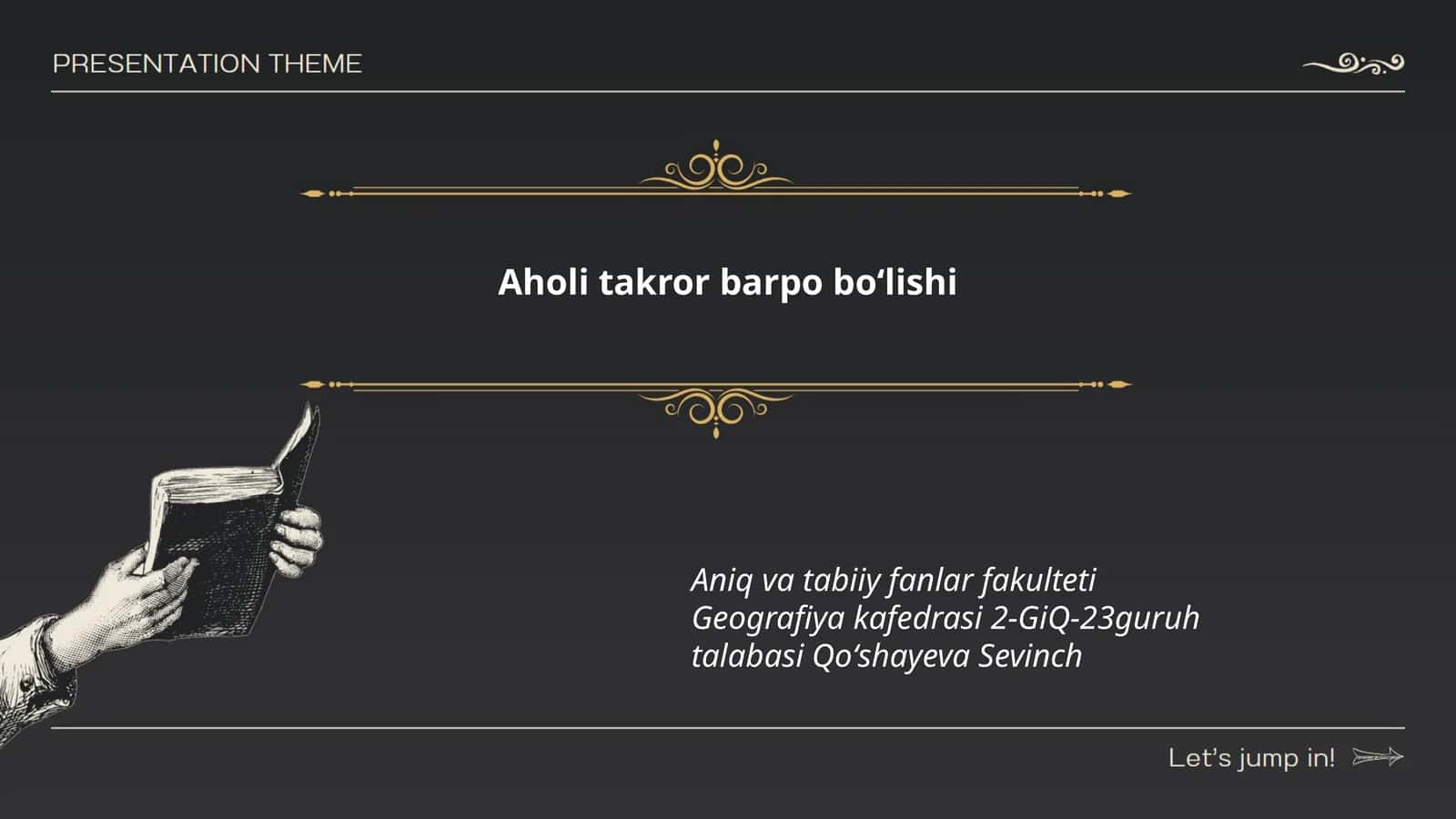 Aholi takror barpo boʻlishi 1