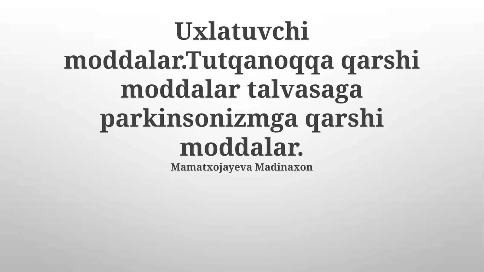Antispazmodik dorilar 1