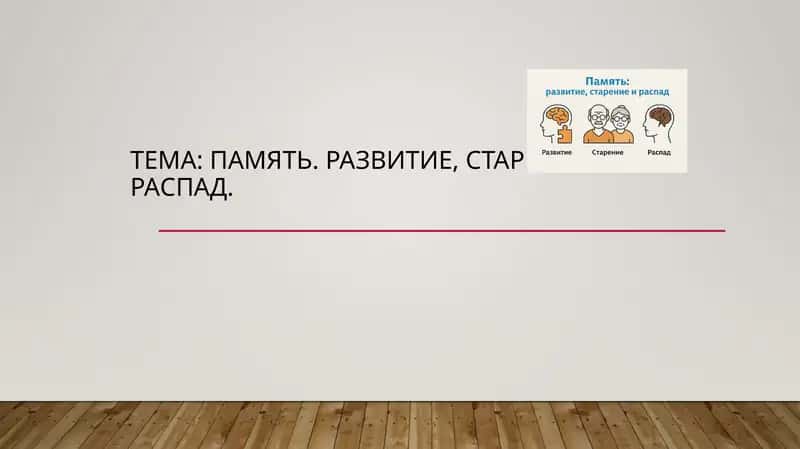 Память. Развитие, старение и распад 1