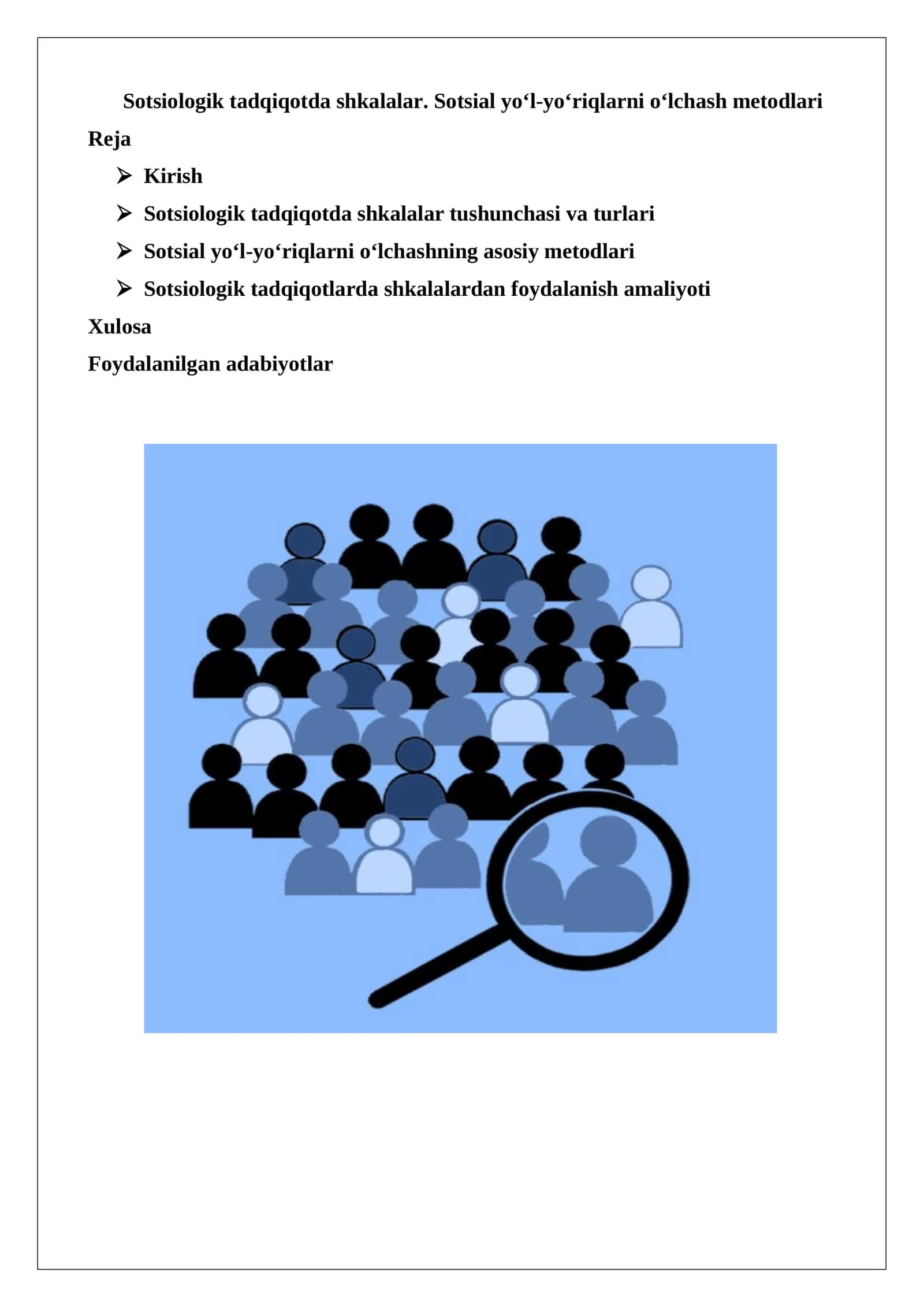 Sotsiologik tadqiqotda shkalalar va metodlar 1