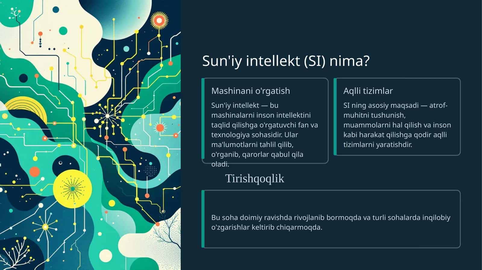 Sun'iy intellekt (SI) nima? 1