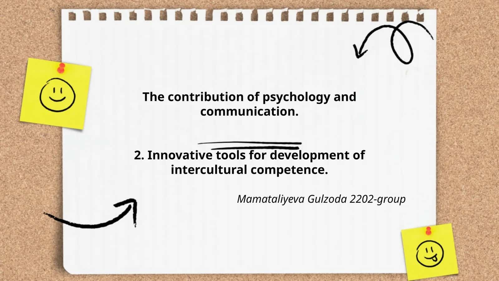 Plan: Psychological foundations of intercultural competence 1