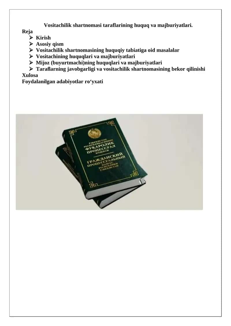 Vositachilik shartnomasi 1